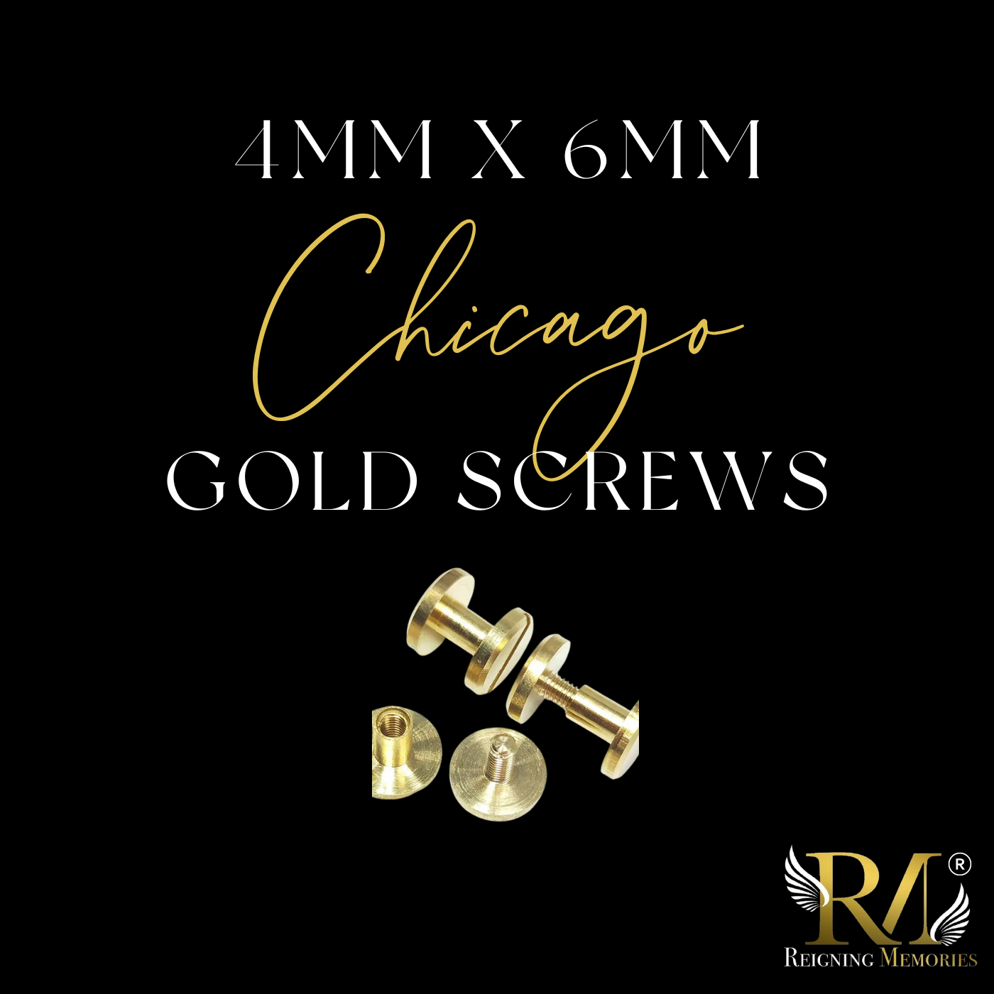 4mm x 6mm Gold Chicago Screws